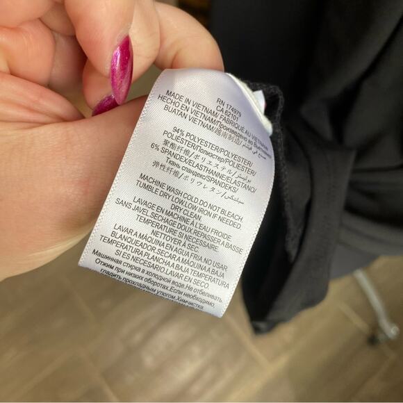 BCBGMAXAZRIA High Low Knit Tank Dress Sz M NWT Black Asymmetrical Hem Chic - Picture 9 of 9